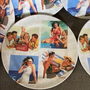 Coca-Cola Retro Beach Scene Plates